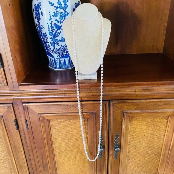 Vintage Freshwater Pearls Natural Classic Pearls Long Necklace 58" - Picture 4 of 6